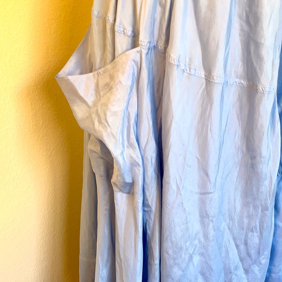 Donna Karan Vintage DKNY Pure 100% Silk Sky Blue Wrap Skirt - Picture 14 of 17